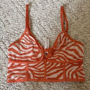 Auden Orange Zebra Print Bralette